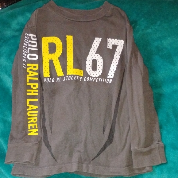Polo Ralph Lauren Other - Polo by Ralph Lauren Kids Gray Long Sleeve Tee with Yellow and White Accents